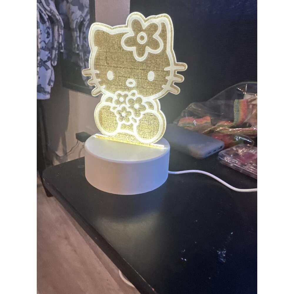 New 3D Cartoon Night Light, LED Desk Lamp with 3 Change Colors for Girls & Gifts - Picture 7 of 8